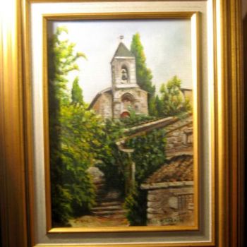 Painting titled "village dans la drô…" by Marie Claude Ramain, Original Artwork