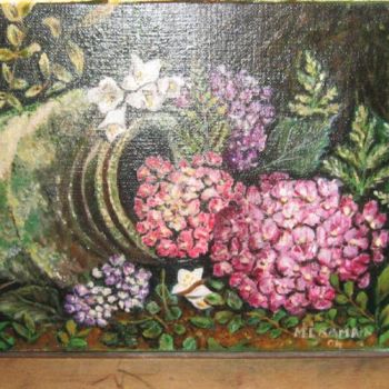 Pintura titulada "les hortensias" por Marie Claude Ramain, Obra de arte original