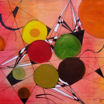 Pintura intitulada "l'esprit de géométr…" por Marie Claude Ramain, Obras de arte originais