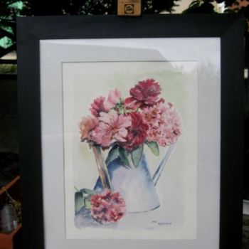 Peinture intitulée "le bouquet" par Marie Claude Ramain, Œuvre d'art originale, Autre