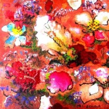 Schilderij getiteld "bouquet printanier" door Marie Claude Ramain, Origineel Kunstwerk