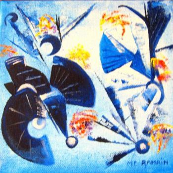 Pittura intitolato "les moulins de mon…" da Marie Claude Ramain, Opera d'arte originale