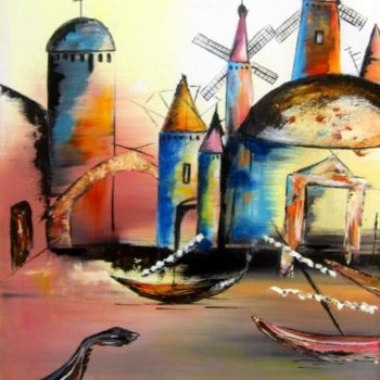 Painting titled "et si Don Quichotte…" by Marie Claude Ramain, Original Artwork