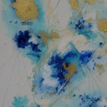 Peinture intitulée "artifice en bleu" par Marie Claude Ramain, Œuvre d'art originale