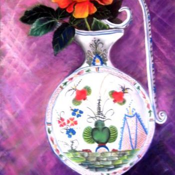 Peinture intitulée "le vase sicilien" par Marie Claude Ramain, Œuvre d'art originale