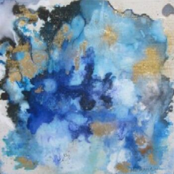 Pintura intitulada "sur la grande bleue" por Marie Claude Ramain, Obras de arte originais
