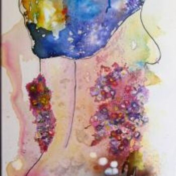 Peinture intitulée "la Vénus aux fleurs" par Marie Claude Ramain, Œuvre d'art originale