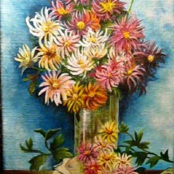 Ζωγραφική με τίτλο "le bouquet de musiq…" από Marie Claude Ramain, Αυθεντικά έργα τέχνης