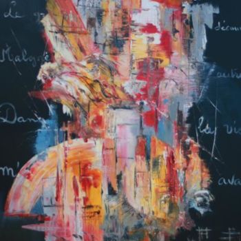 Pintura intitulada "le parchemin retrou…" por Marie Claude Ramain, Obras de arte originais