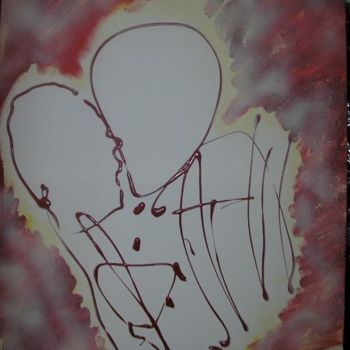 Peinture intitulée "couple d'amour" par Mpi, Œuvre d'art originale