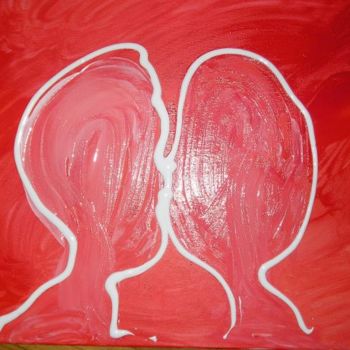 Peinture intitulée "les bisous d'amour" par Mpi, Œuvre d'art originale