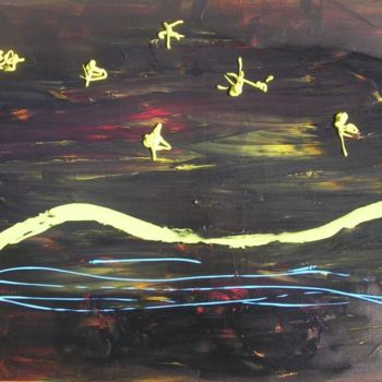 Peinture intitulée "la nuit etoilée" par Mpi, Œuvre d'art originale