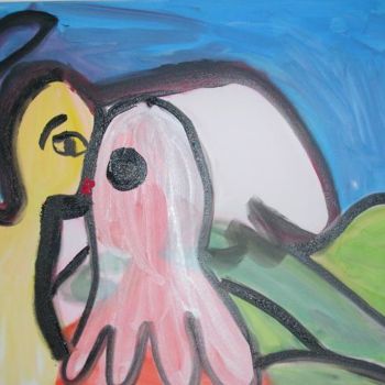 Painting titled "sous les ailes de l…" by Mpi, Original Artwork