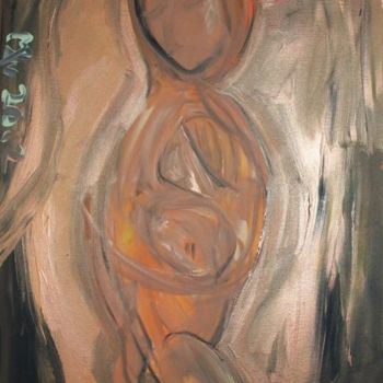 Painting titled "VIERGE A L ENFANT 1" by Mpi, Original Artwork