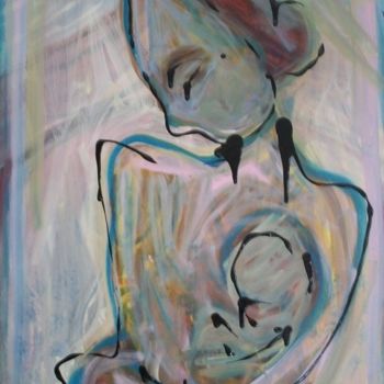Peinture intitulée "FEMME ENFANT COULUR…" par Mpi, Œuvre d'art originale