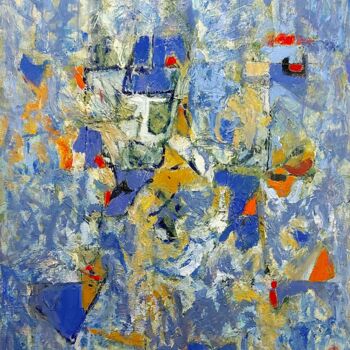 Painting titled "Abstraction bleue" by Ferracci, Original Artwork, Acrylic