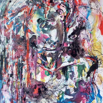 Peinture intitulée "Multicolor thought" par Marie B., Œuvre d'art originale