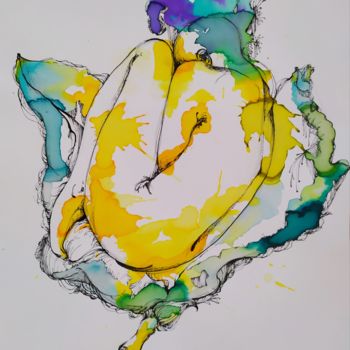 Painting titled "Blossom" by Marie B., Original Artwork, Ink