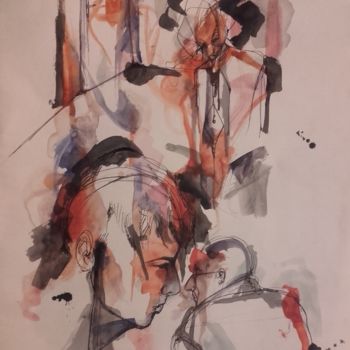 Painting titled "Against you" by Marie B., Original Artwork, Ink