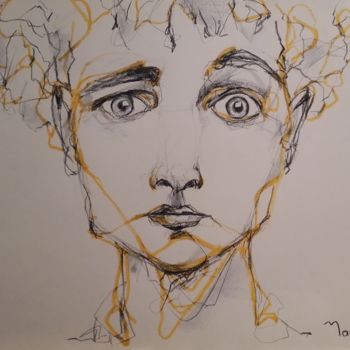 Dessin intitulée "?!/2" par Marie B., Œuvre d'art originale, Craie