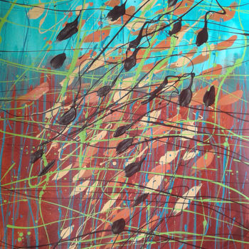 Painting titled "haiku libre n°9" by Marie Edmée Séguin, Original Artwork