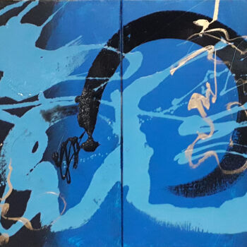 Peinture intitulée "Bleu n°22" par Marie Edmée Séguin, Œuvre d'art originale, Acrylique Monté sur Châssis en bois