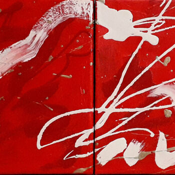 Malarstwo zatytułowany „Rouge 4” autorstwa Marie Edmée Séguin, Oryginalna praca, Akryl Zamontowany na Drewniana rama noszy