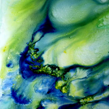 Peinture intitulée "entre deux eaux" par Marie-Françoise Vigreux, Œuvre d'art originale, Aquarelle