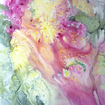 Peinture intitulée "floraison-" par Marie-Françoise Vigreux, Œuvre d'art originale, Aquarelle
