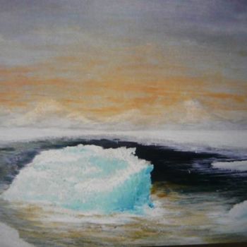 Schilderij getiteld "Iceberg en vue" door Marie Foisnet, Origineel Kunstwerk