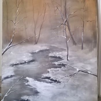 Painting titled "Teinte hivernale 2" by Marie Foisnet, Original Artwork