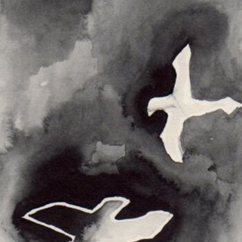 Peinture intitulée "Birds" par Marie Gourault, Œuvre d'art originale, Autre