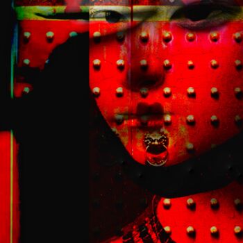 Digital Arts titled "China girl" by Marie-Jo, Original Artwork, Photo Montage Mounted on Wood Panel