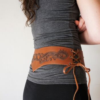 Artcraft titled "ceinture large cuir…" by Marieke Creation, Original Artwork, Belts & Suspenders