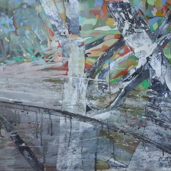 Картина под названием "Débordements" - Mariekverbois, Подлинное произведение искусства, Акрил Установлен на Деревянная рама…