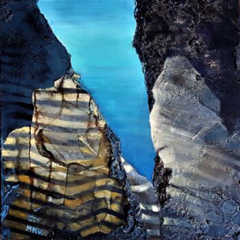 Painting titled "La Faille au CAP" by Mariekverbois, Original Artwork, Acrylic Mounted on Wood Stretcher frame