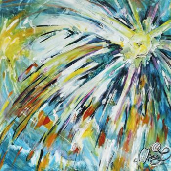 Painting titled ""Flash"" by Marie Laplace, Original Artwork, Acrylic Mounted on Plexiglass