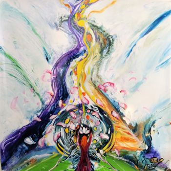 Картина под названием ""Le chemin"" - Marie Laplace, Подлинное произведение искусства, Акрил Установлен на плексиглас