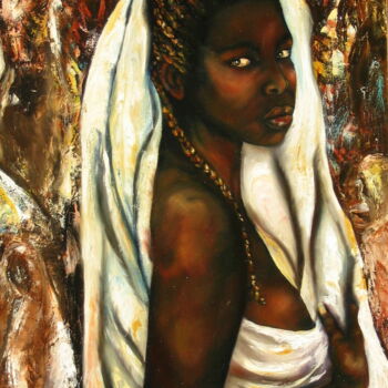 Peinture intitulée "Série femme Africai…" par Marie Laplace, Œuvre d'art originale, Huile