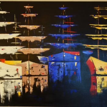 Peinture intitulée "L'armada" par Marie-Laure Le Pennec, Œuvre d'art originale, Huile