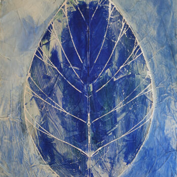 Peinture intitulée "Feuille bleue" par Marie-Laure Abboubi, Œuvre d'art originale, Acrylique