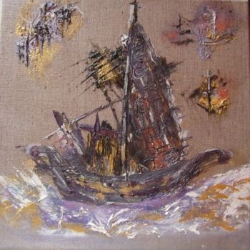 Pintura titulada "Le bateau îvre" por Marie-Laure Bourdreux, Obra de arte original