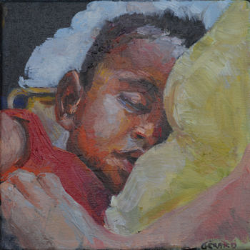 Pintura intitulada "sieste" por Marieline Gerard, Obras de arte originais