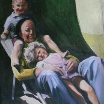 Pintura intitulada "pépé" por Marieline Gerard, Obras de arte originais, Óleo