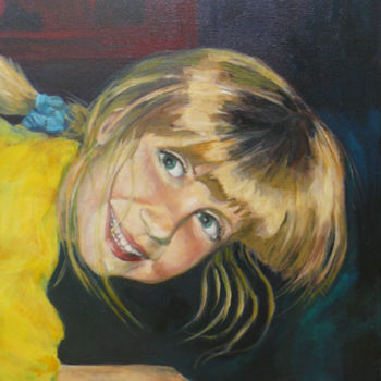Painting titled "blondinette" by Marieline Gerard, Original Artwork, Oil