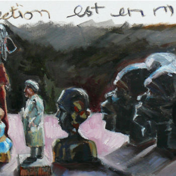 Painting titled "ma collection est e…" by Marieline Gerard, Original Artwork, Oil