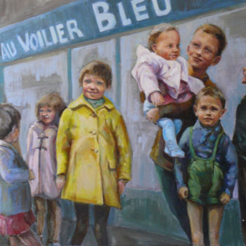 Painting titled "voilier-bleu.jpg" by Marieline Gerard, Original Artwork