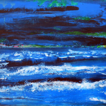 Painting titled "Impression marine" by Marielle Rouillon, Original Artwork