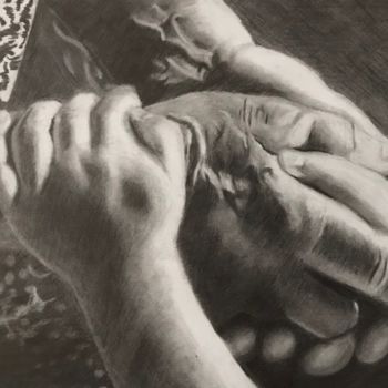 Drawing titled "At home together..." by Mariëlle Van Woudenberg, Original Artwork, Pencil