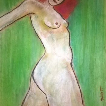 Dessin intitulée "nu au pastel 11" par Yèle Art', Œuvre d'art originale